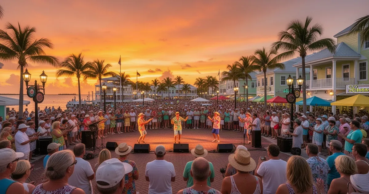 Zachód słońca na Mallory Square w Key West