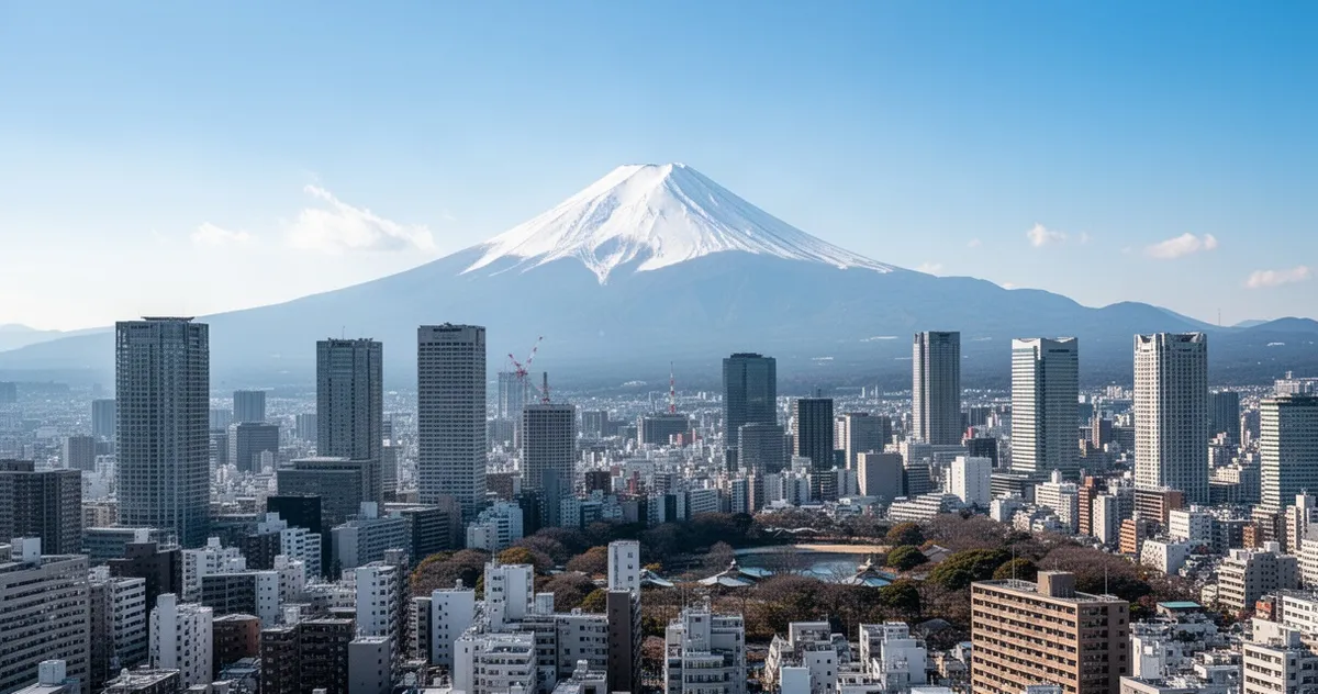 Tokio z górą Fuji w tle