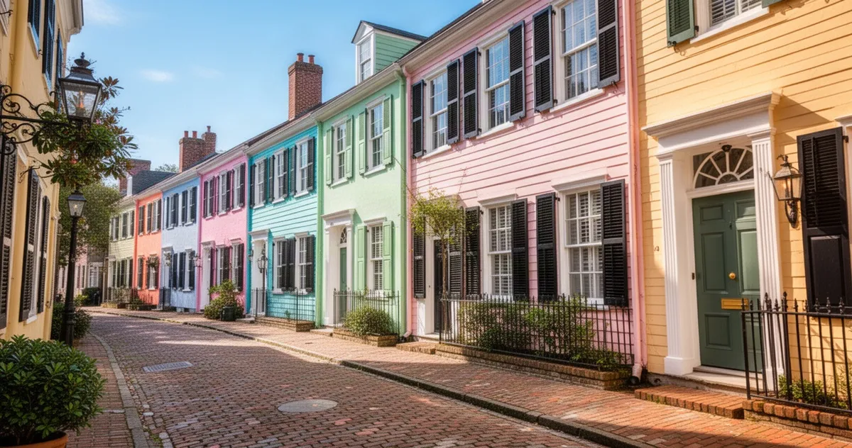 Rainbow Row – kolorowe historyczne domy przy East Bay Street
