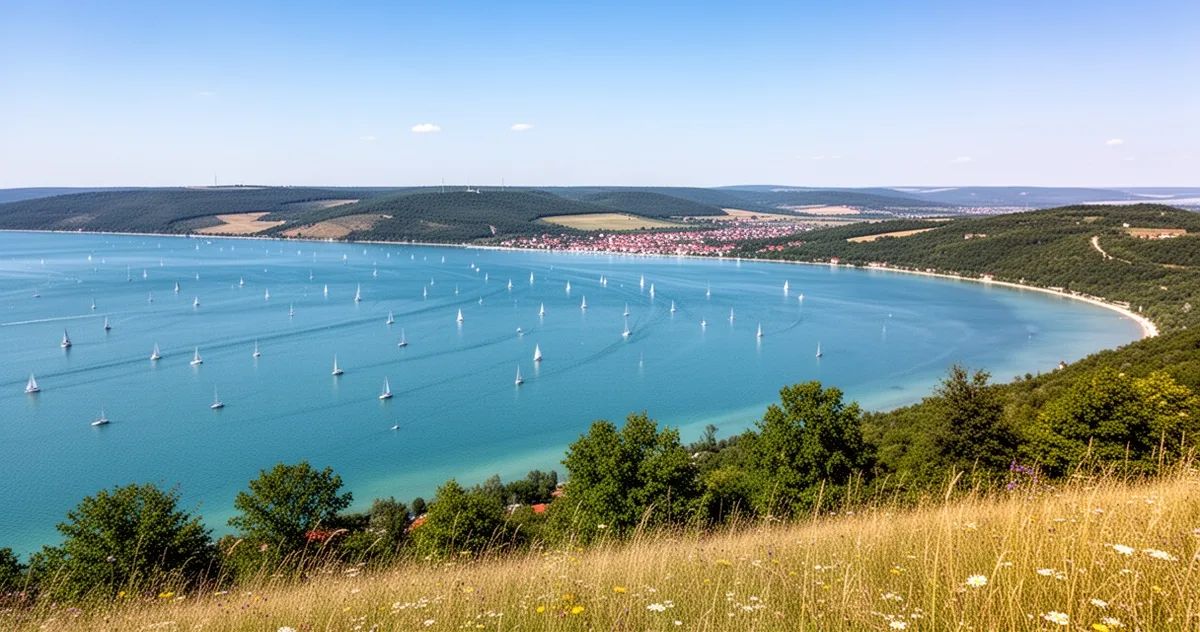 Widok z Tihany na jezioro Balaton