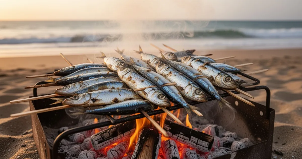 Espetos de sardinas, sardynki na szpadkach