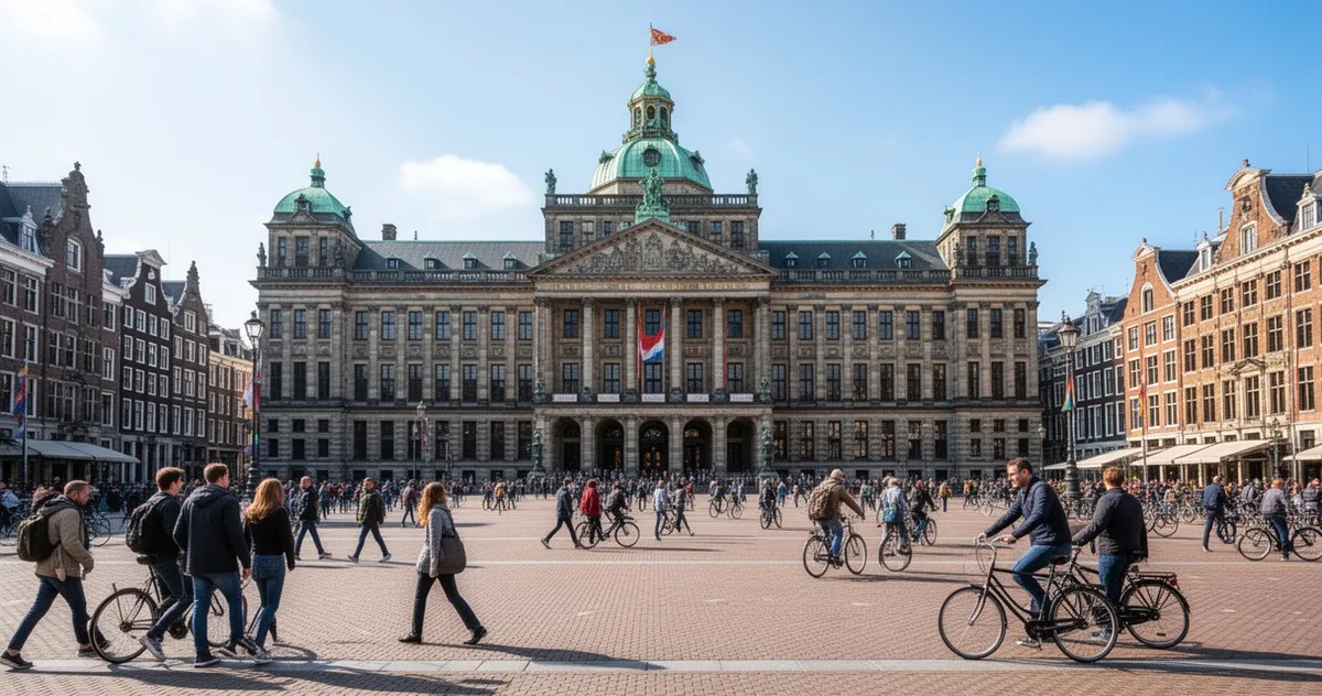 Plac Dam w Amsterdamie z Pałacem Królewskim