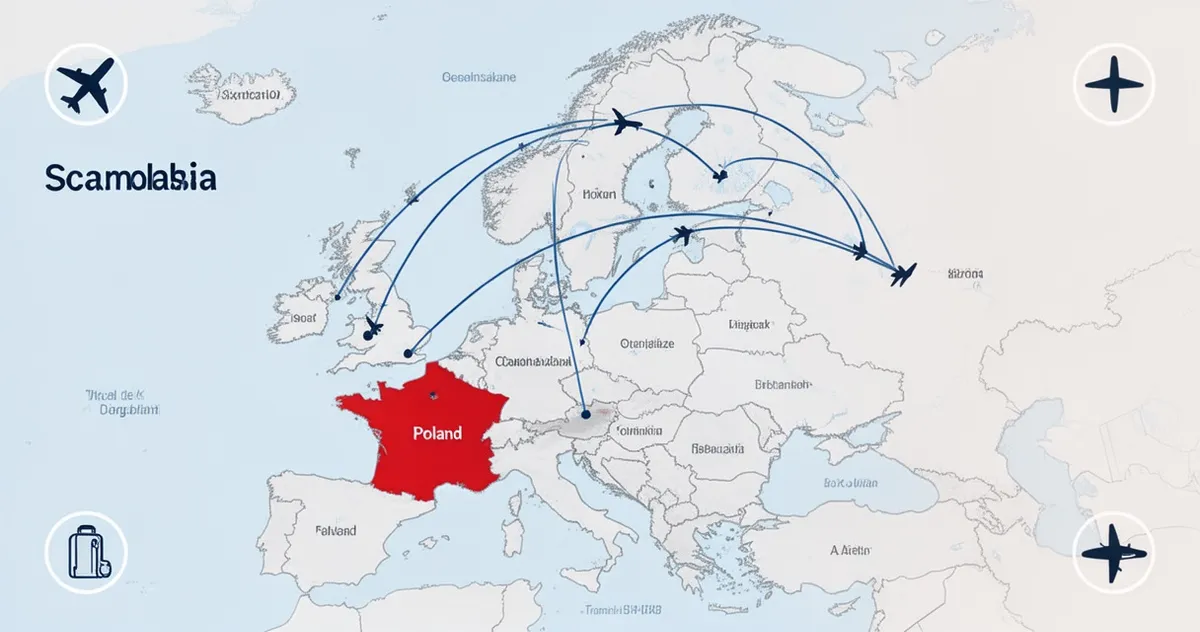 Mapa tanich tras lotniczych z Polski do Skandynawii