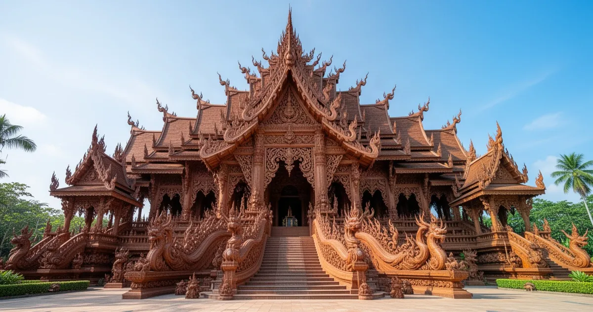 Drewniana budowla Sanctuary of Truth w Pattayi