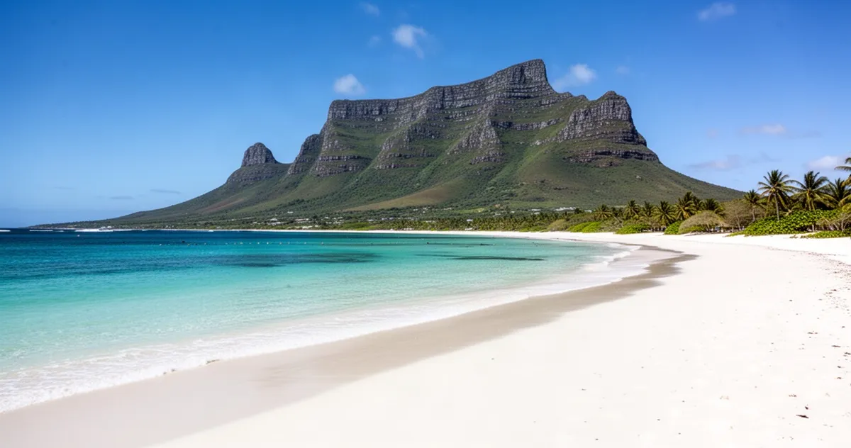 Plaża Le Morne z górą Le Morne Brabant w tle