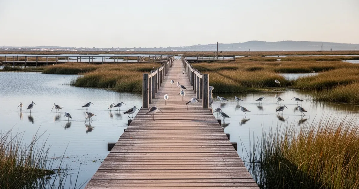 Ria Formosa z ptakami i laguną