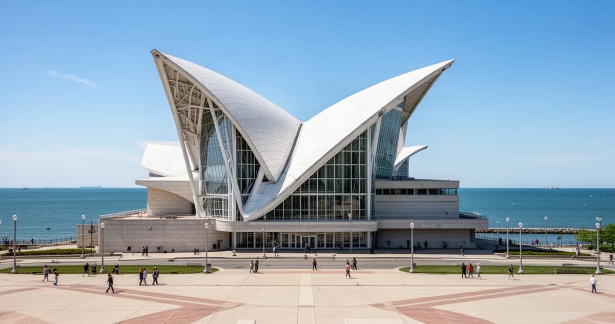 Budynek Milwaukee Art Museum nad jeziorem Michigan