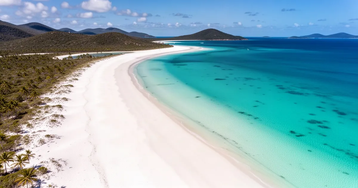 Whitehaven Beach z lotu ptaka