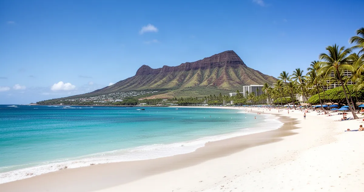 Plaża Waikīkī z widokiem na Diamond Head