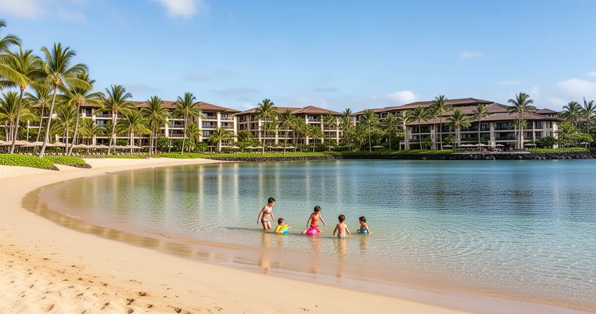 Plaża w Ko Olina z laguną i resortami