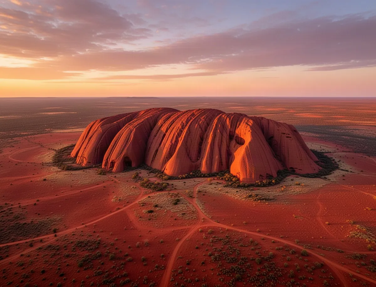 Uluru o zachodzie słońca