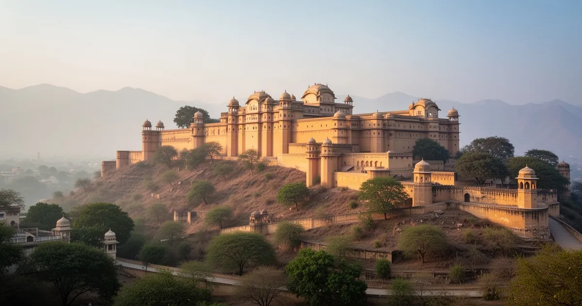 Fort Amber w Jaipur na wzgórzu