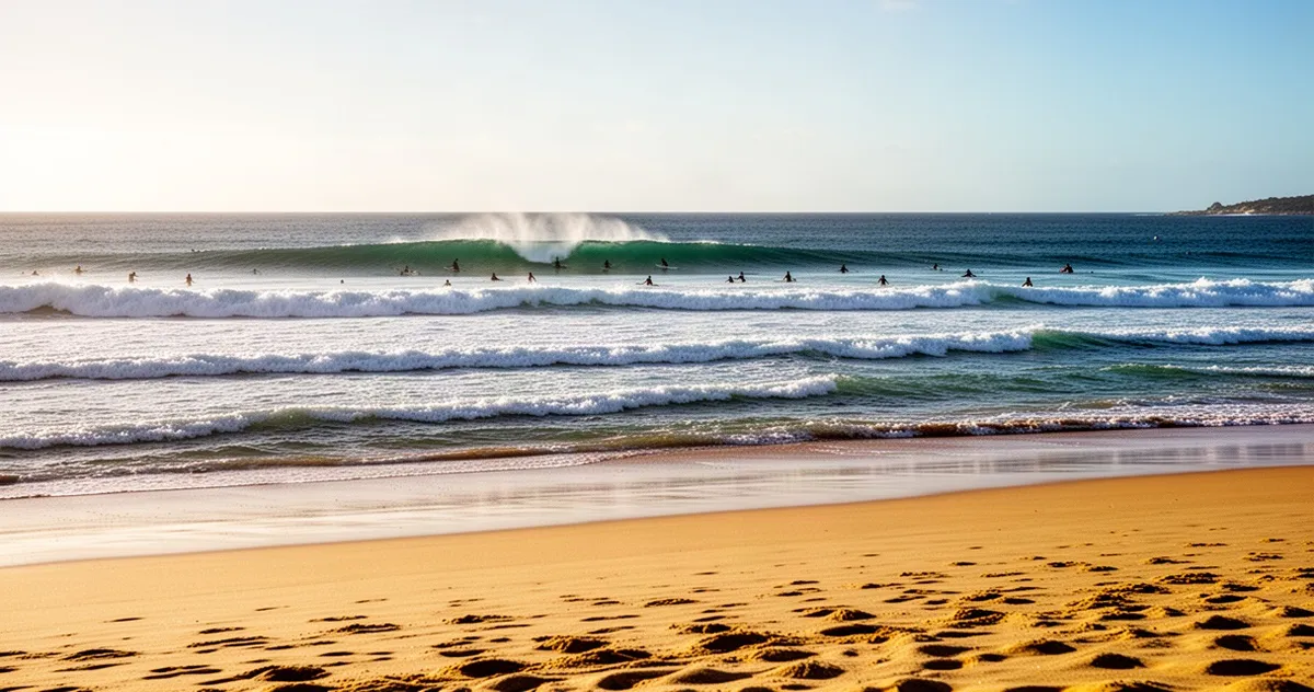 Plaża surfingowa w Australii z falującym oceanem