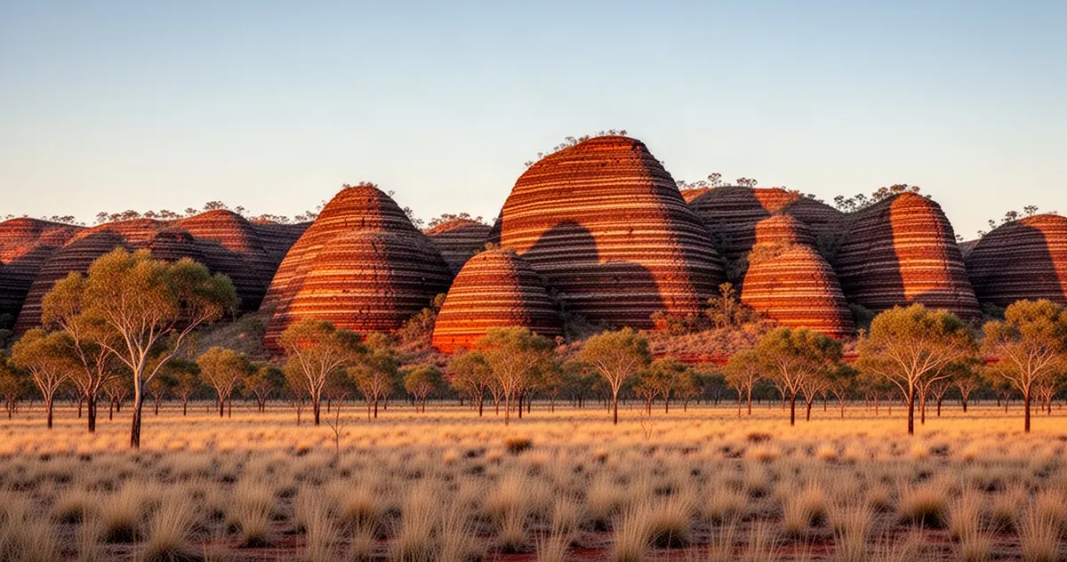 Pasiaste kopuły Bungle Bungle w Purnululu National Park