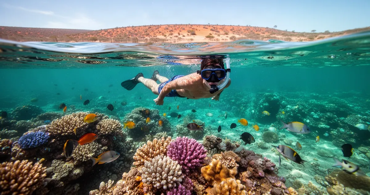 Snorkeling przy rafie Ningaloo w Australii Zachodniej